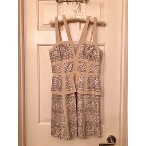 BCBG Max Azria Sleeveless V-neck Peplum Dress